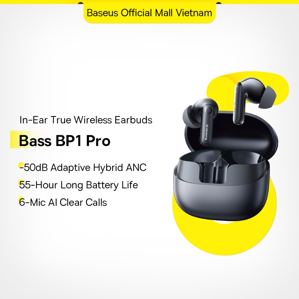 Tai nghe Bluetooth Baseus BP1 Pro chống ồn ANC -50dB pin 55H