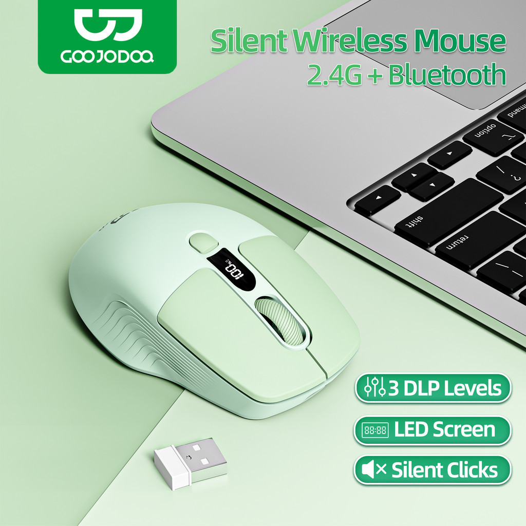 Chuột Bluetooth kép GOOJODOQ 2.4GHz công thái học im lặng