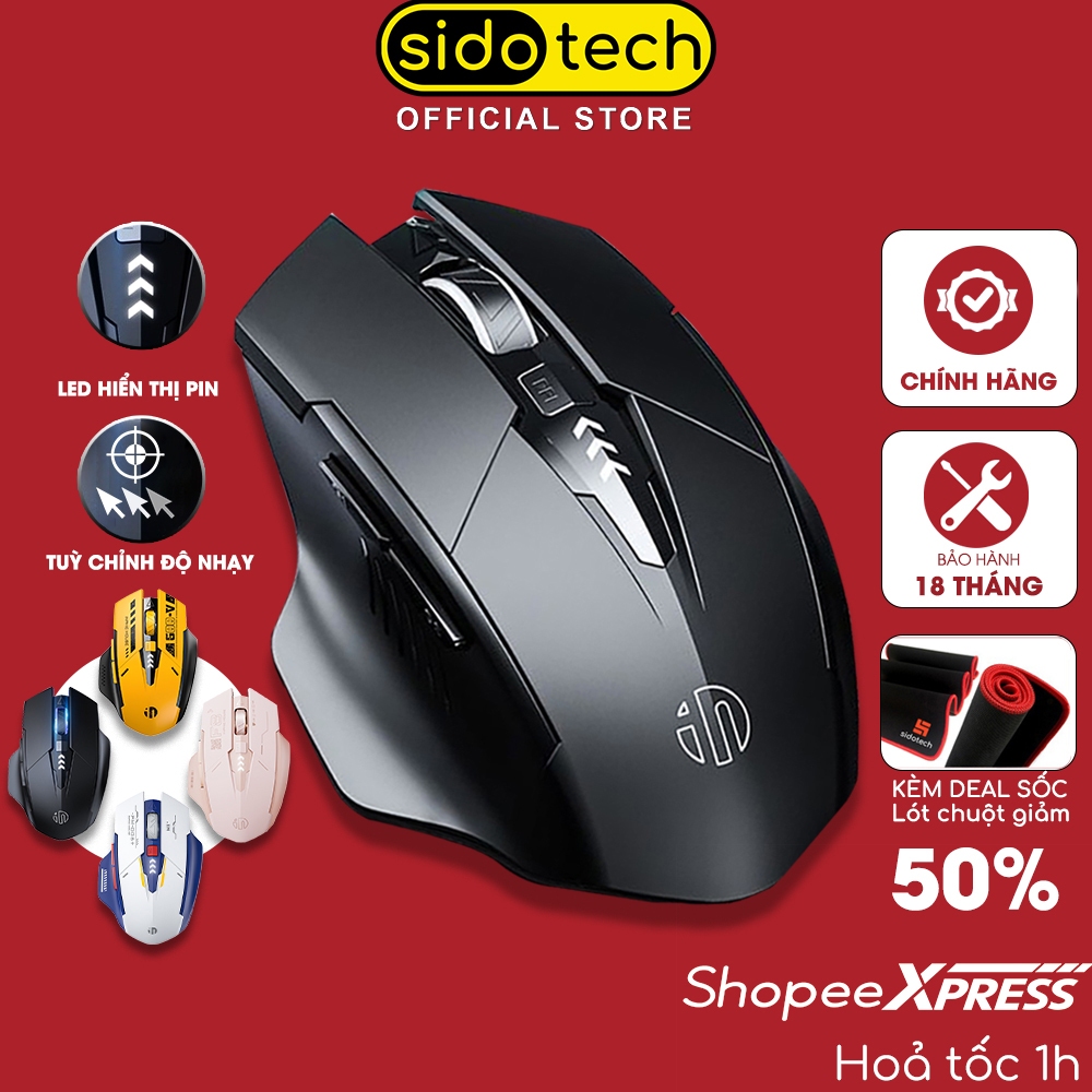 Chuột gaming không dây SIDOTECH Inphic PM6 sạc pin 2.4G bluetooth