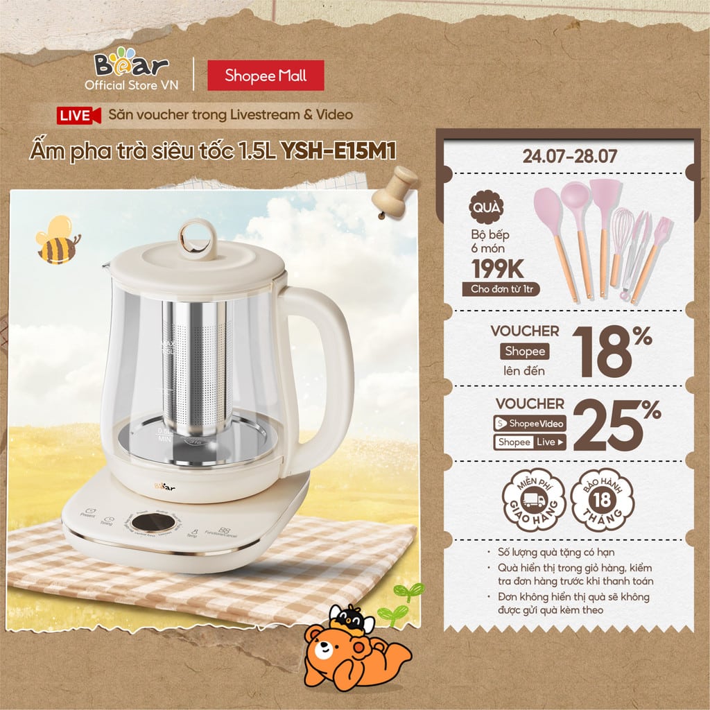 Ấm siêu tốc Bear