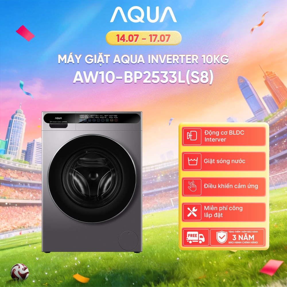 Máy giặt cửa trước Aqua Inverter 10kg AW10-BP2533L