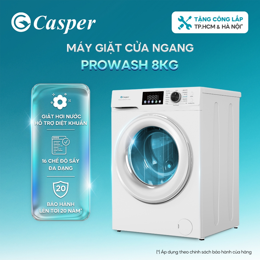 Máy giặt cửa trước Casper Inverter 8kg WF-DE8VW2