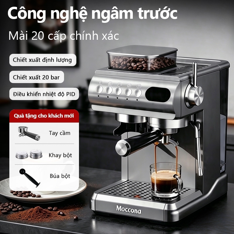 Máy pha cà phê tự động Kawu 20 Bar tích hợp xay & đánh sữa