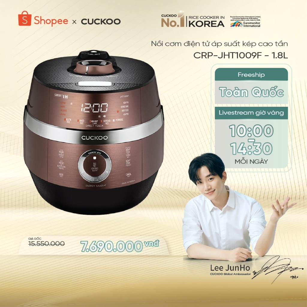 Nồi cơm điện áp suất cao tần Cuckoo CRP-JHT1009F 1.8L cao cấp Hàn Quốc