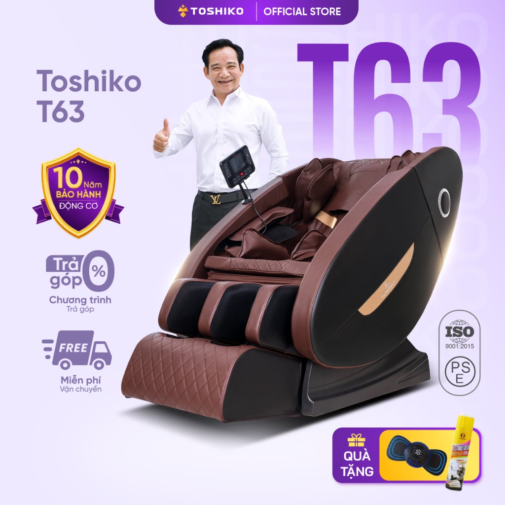 Ghế Massage Trị Liệu Toshiko T63 Con Lăn 3D Bảo Hành 10 Năm