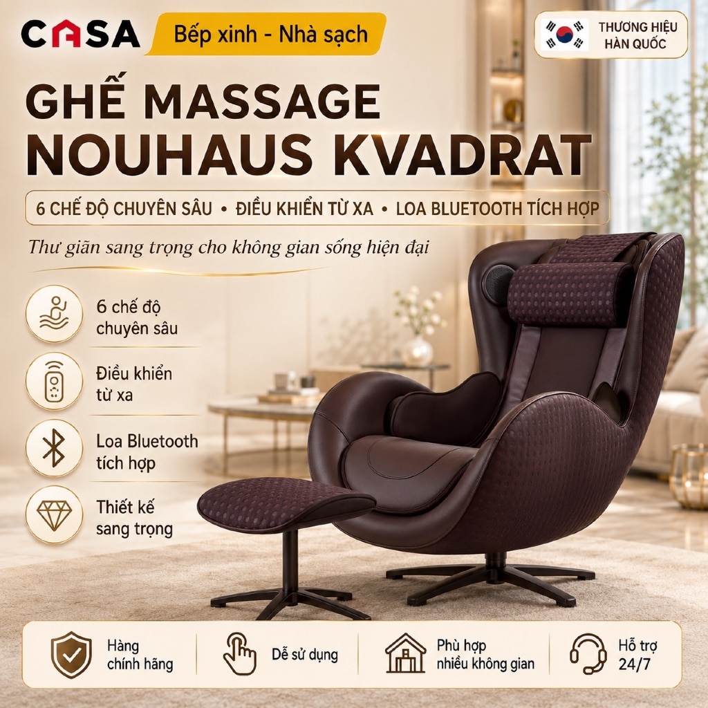Ghế Massage Toàn Thân Nouhaus Kvadrat 6 Chế Độ Chuyên Sâu