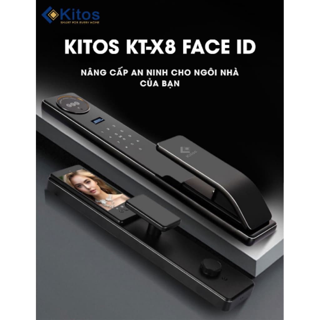 Khóa Cửa Vân Tay Kitos KT-X8 Face ID Kèm Chuông Hình