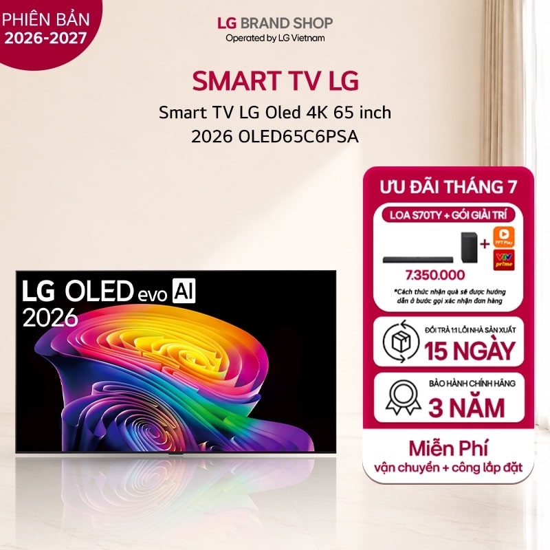 Smart Tivi OLED LG 4K 65 inch OLED65C6 (2026)