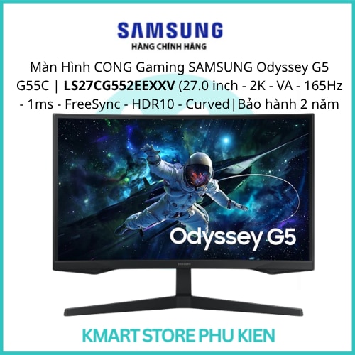 Màn hình Samsung Odyssey G5 G55C 27 inch QHD 165Hz cong