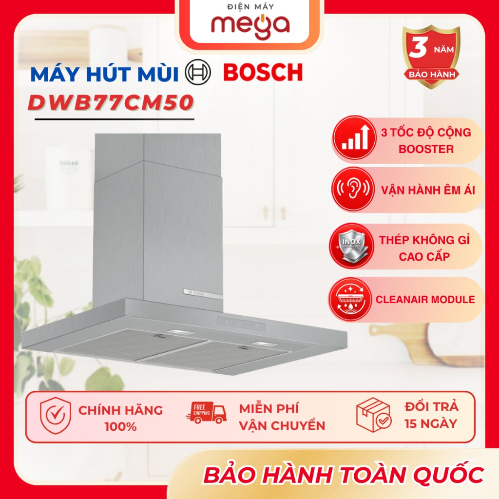 Máy hút mùi Bosch DWB77CM50 70cm chữ T thép không gỉ