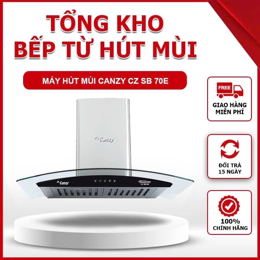 Máy hút mùi Canzy CZ-SB07E kính cong hiện đại