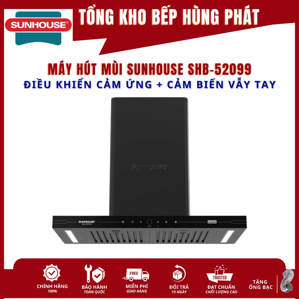 Máy hút mùi chữ T Sunhouse SHB-52099HP cảm ứng 2026