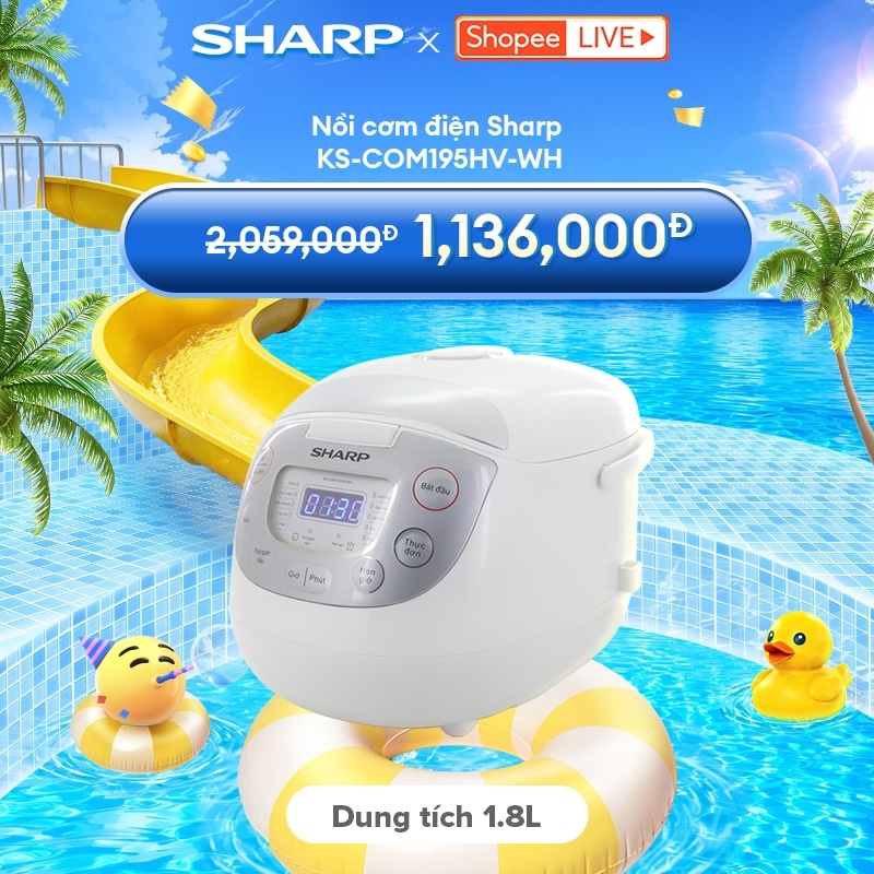 Nồi cơm điện Sharp KS-COM195HV-WH