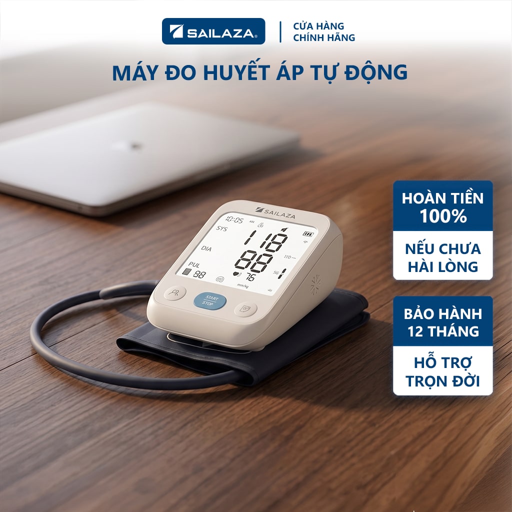 Máy đo huyết áp tự động Sailaza ARM30G2 màn hình 4.2 inch giọng nói tiếng Việt