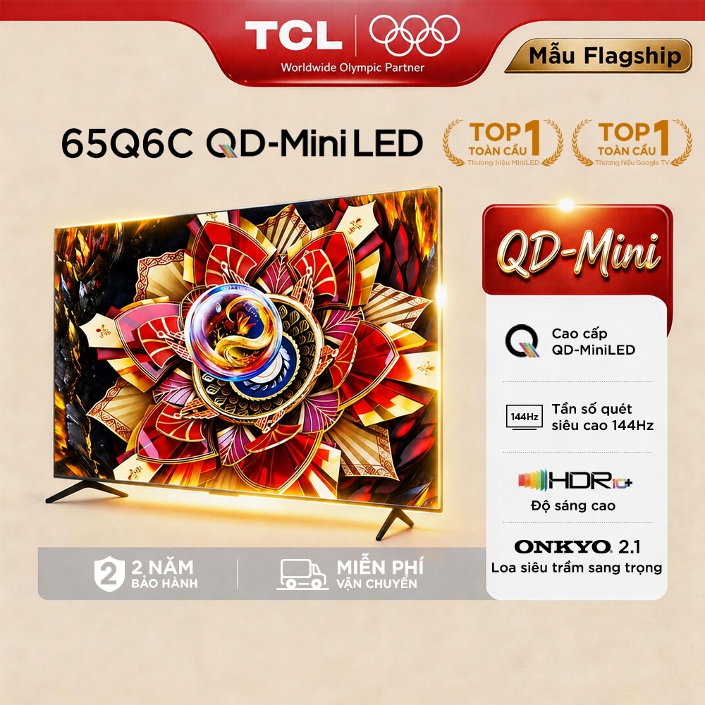Google Tivi TCL QD-MiniLED 4K 65 inch 65Q6C 144Hz