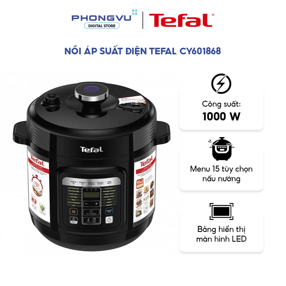 Nồi áp suất điện đa năng Tefal Home Chef CY601868 6L 15 chức năng