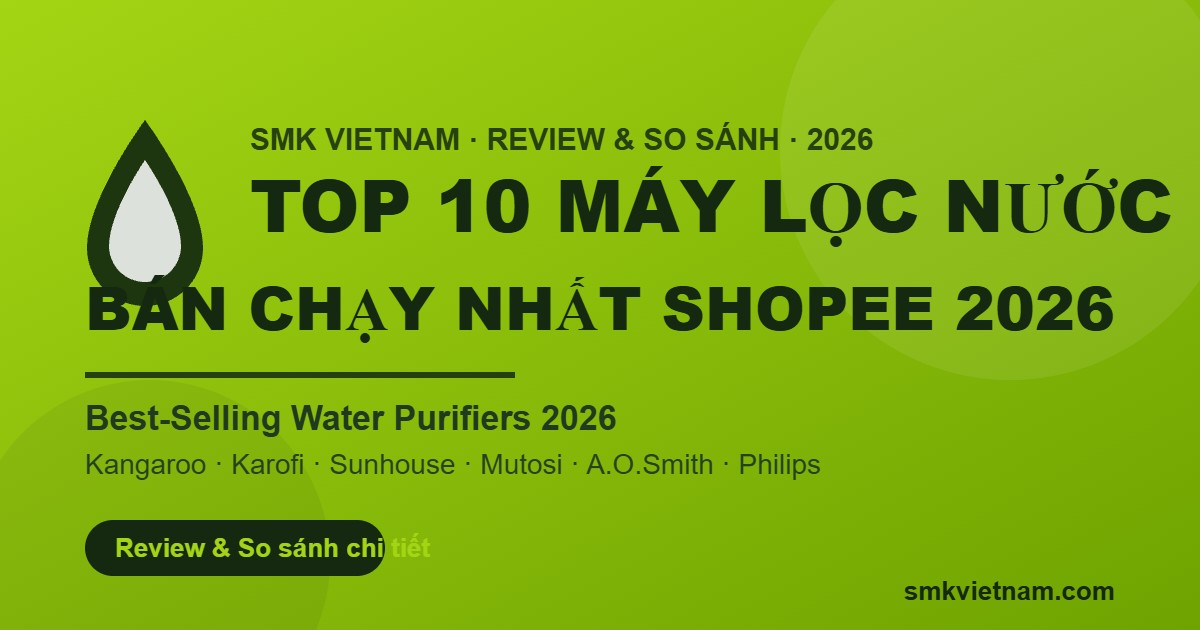 Top 10 Máy Lọc Nước RO Bán Chạy Nhất Trên Shopee 2026 (Review & So Sánh Chi Tiết)