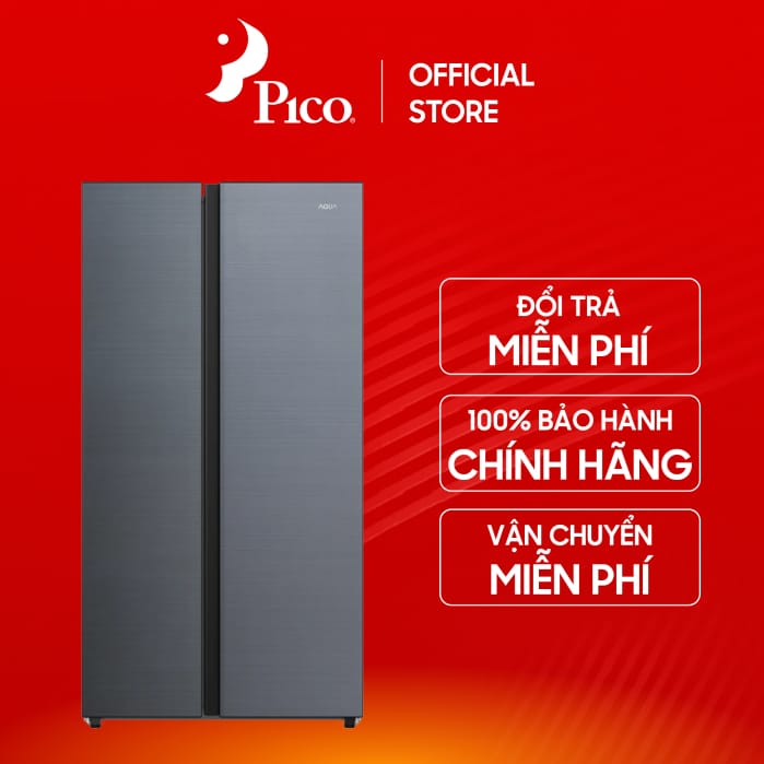 Tủ lạnh Side by Side Aqua Inverter 569L AQR-S633XA(SL) làm đá tự động