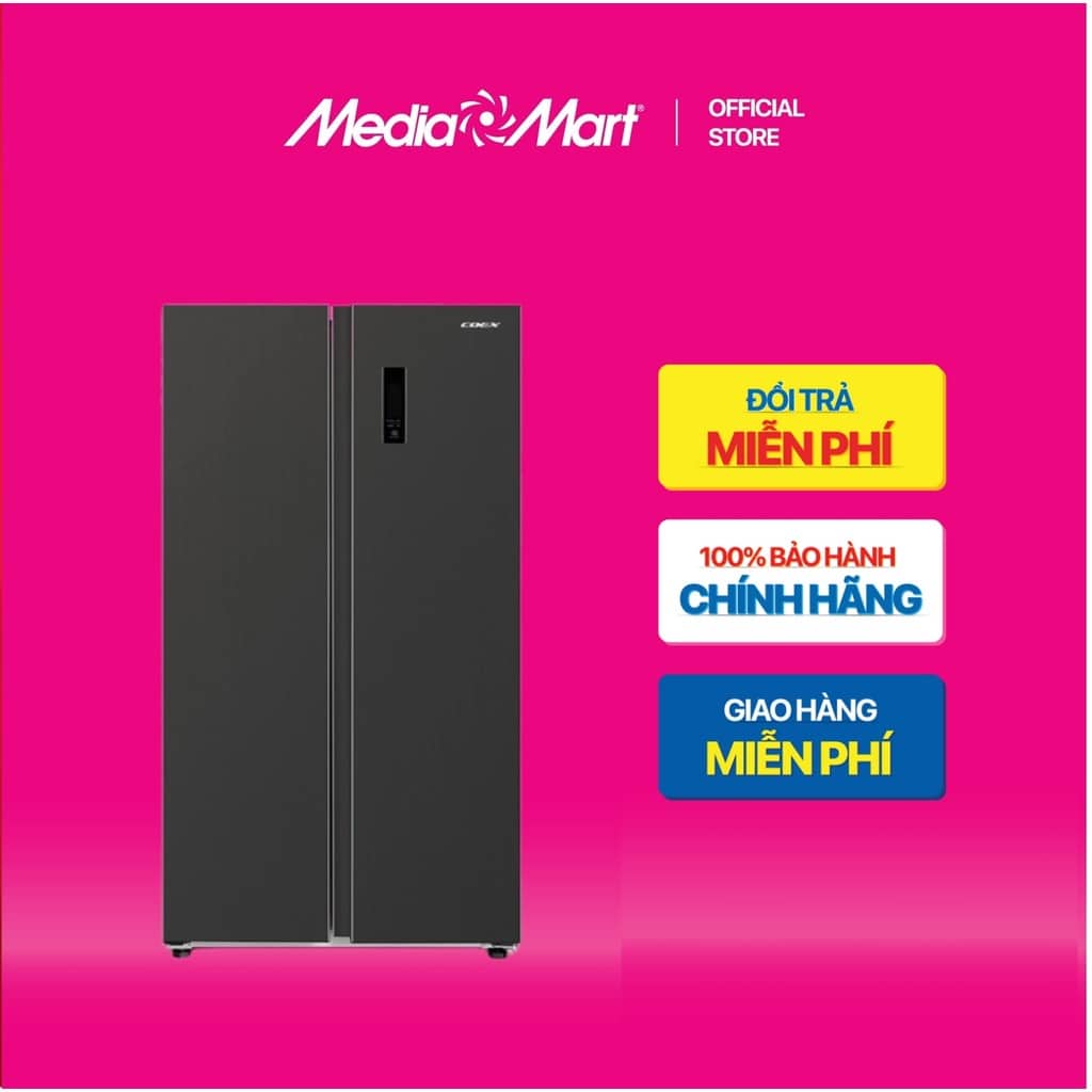 Tủ lạnh Side by Side Coex Inverter 430L RS-4007MIB ghi xám chính hãng