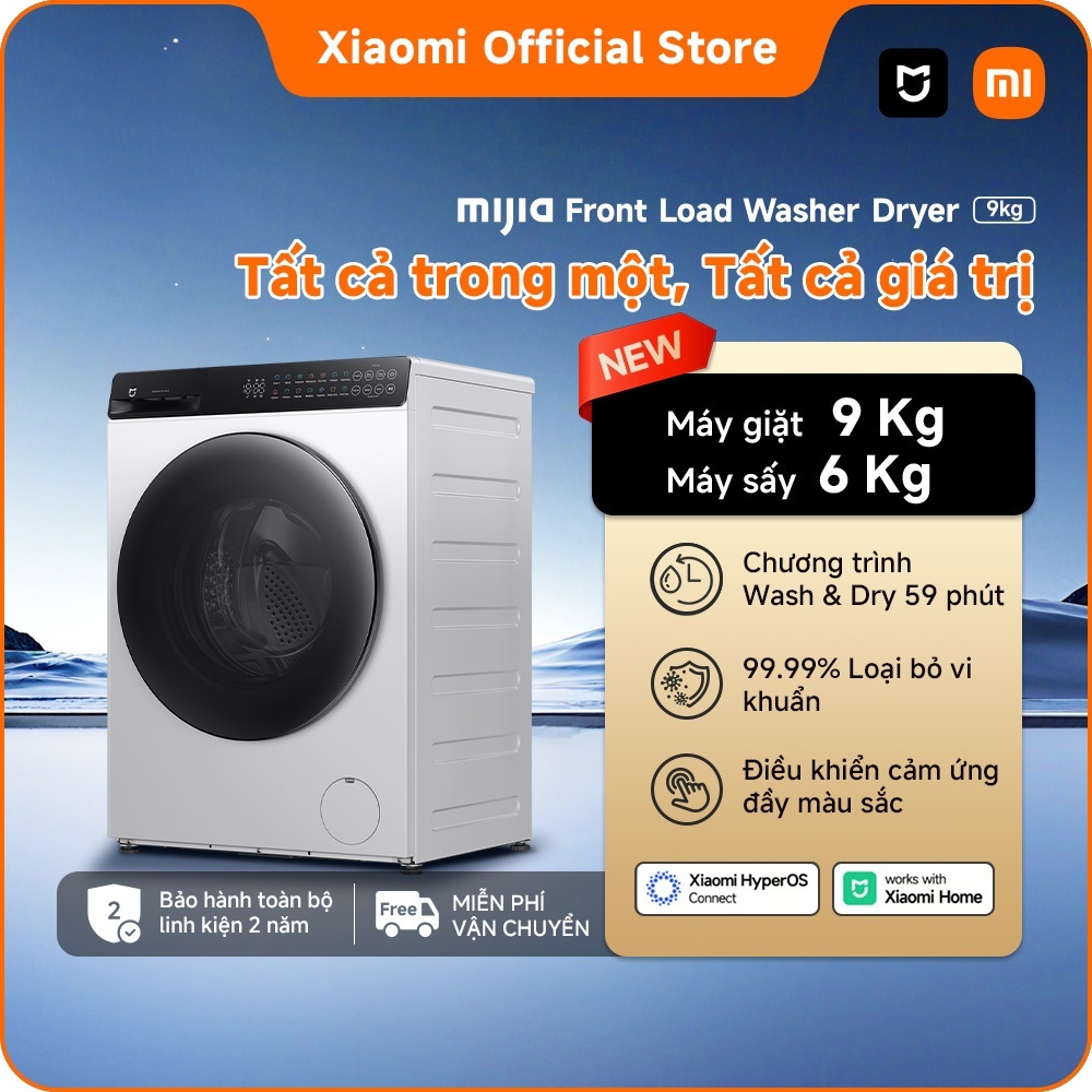 Máy giặt sấy cửa trước Xiaomi Mijia Inverter 9kg (giặt sấy diệt khuẩn)