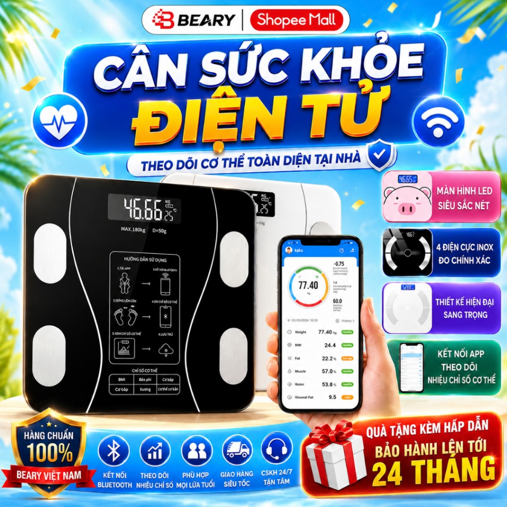 METIS Bluetooth Body Scale - cân sức khỏe điện tử