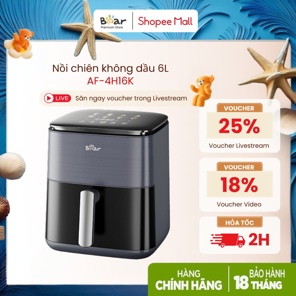 Nồi chiên không dầu Bear QZG-H16K5 6L