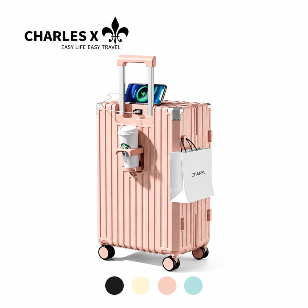 Vali kéo Charles X vỏ ABS PC bảo hành 5 năm nhiều màu