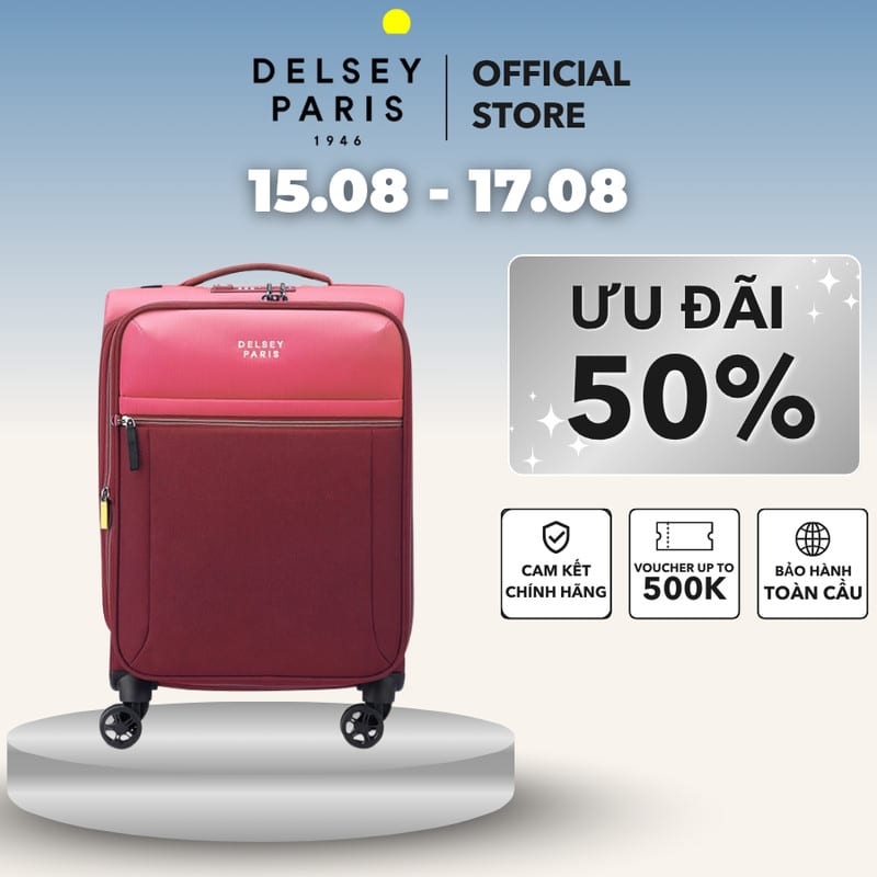 Vali kéo Delsey Paris Brochant 3 vỏ Polycarbonate khoá TSA