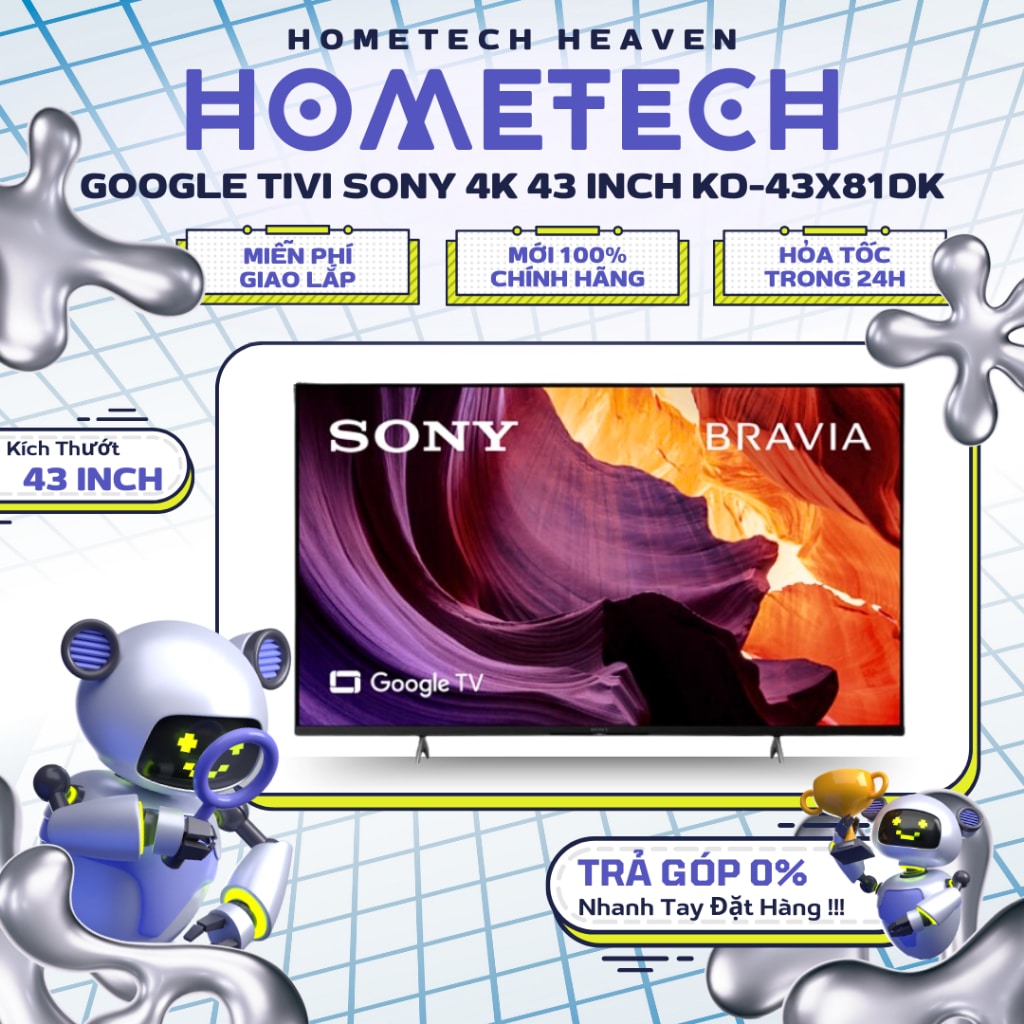 Google Tivi Sony Bravia 4K 43 inch KD-43X81DK