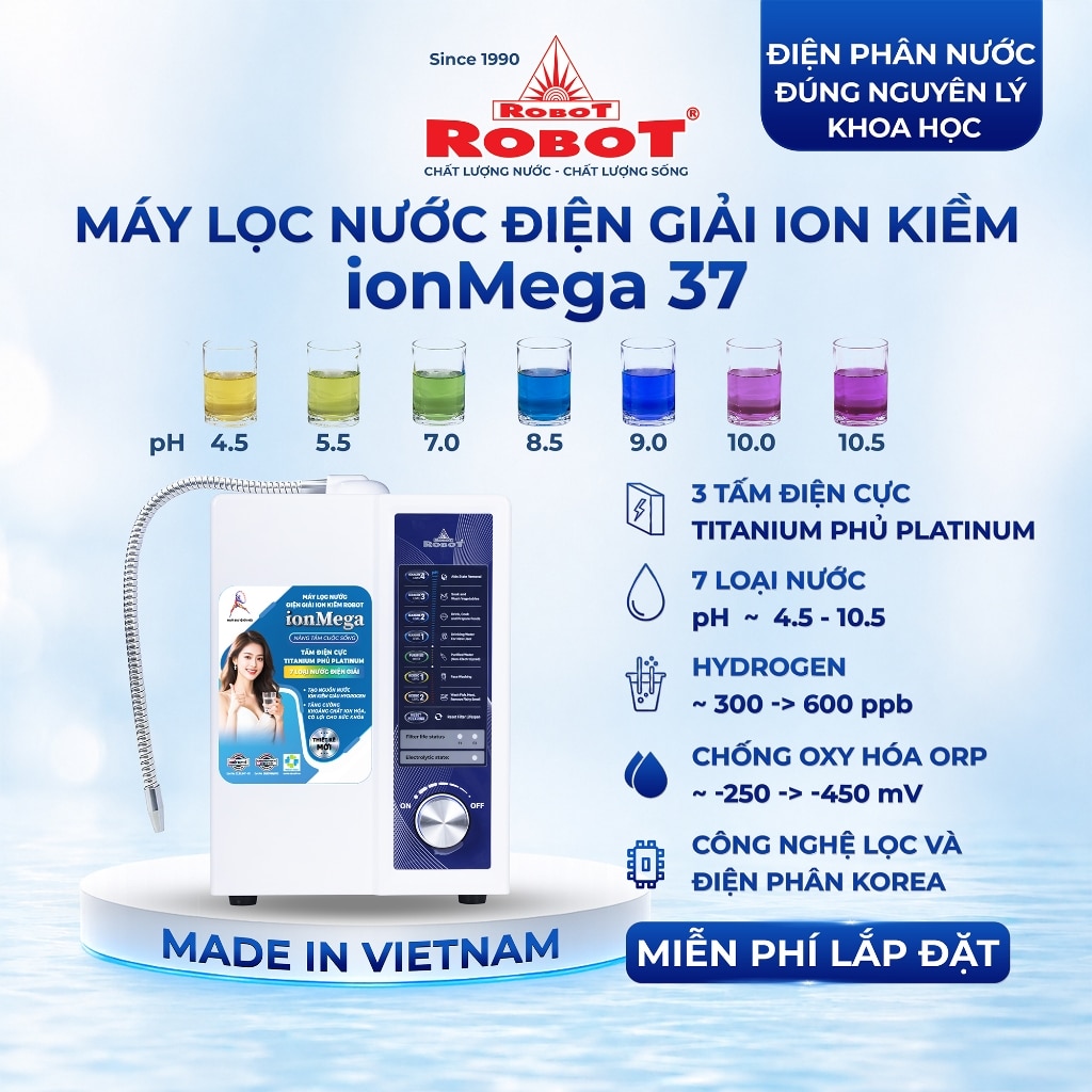 Máy lọc nước điện giải ion kiềm Robot miễn phí lắp đặt máy mới 100% - giá 8.900.000₫ trên Shopee