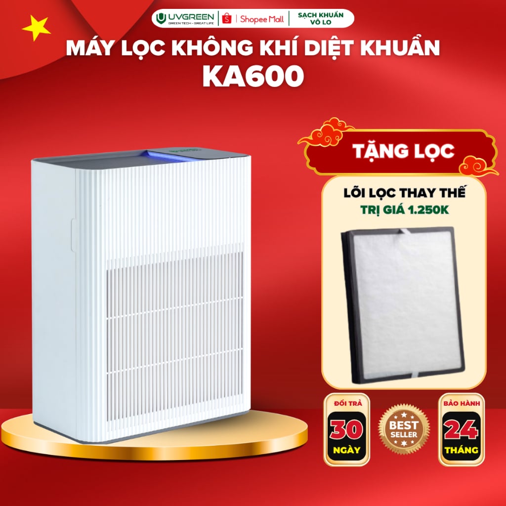 May loc khong khi UVGREEN KA600 60m2 ION am UVC LED
