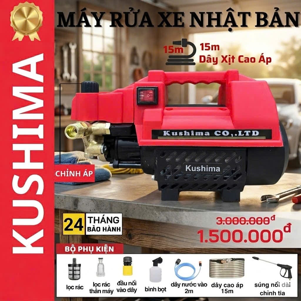 Máy rửa xe áp lực cao Kushima AM39