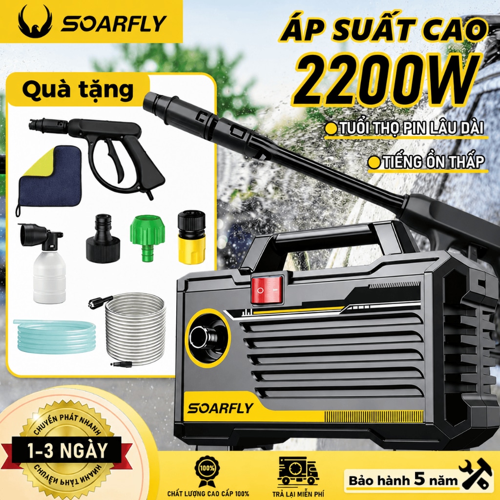 Máy rửa xe mini Soarfly 2200W lõi đồng