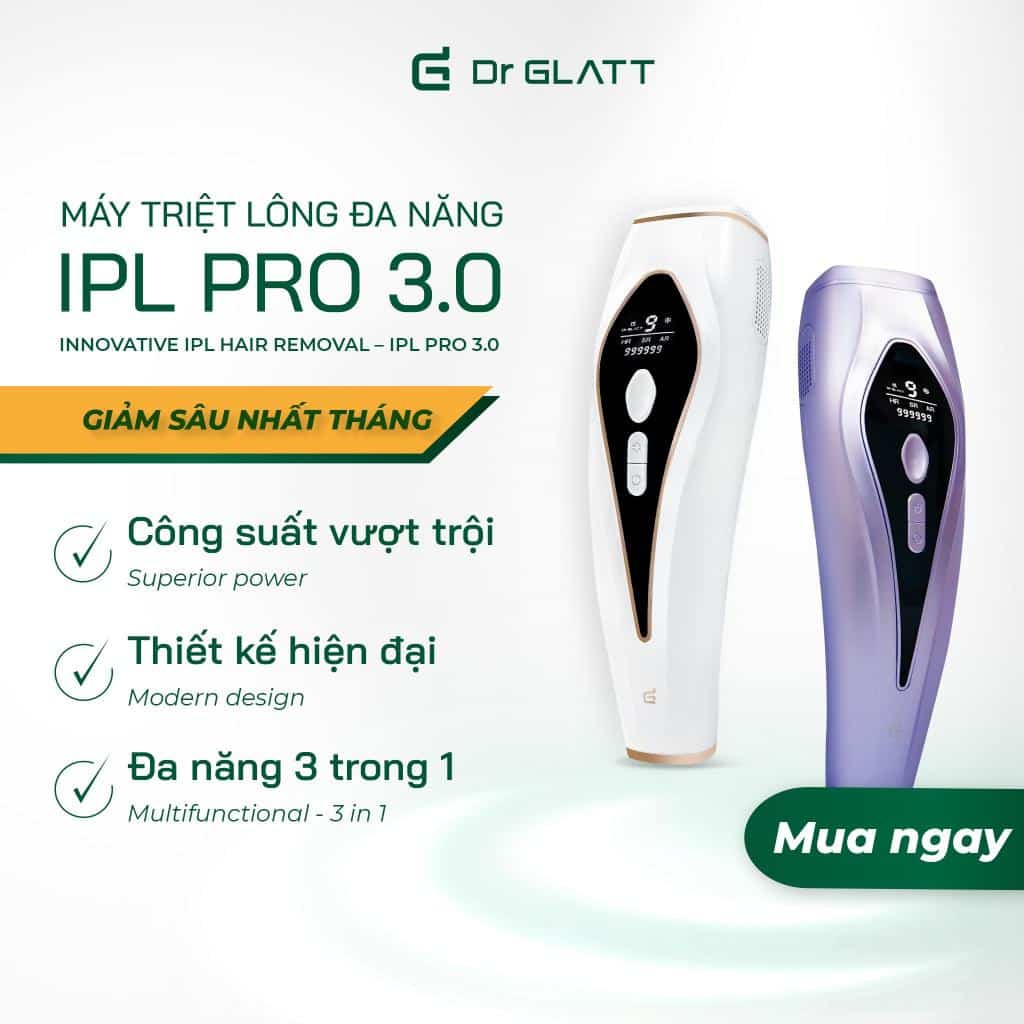 Máy triệt lông Dr Glatt IPL Pro 3.0 trẻ hóa da dành cho da nhạy cảm