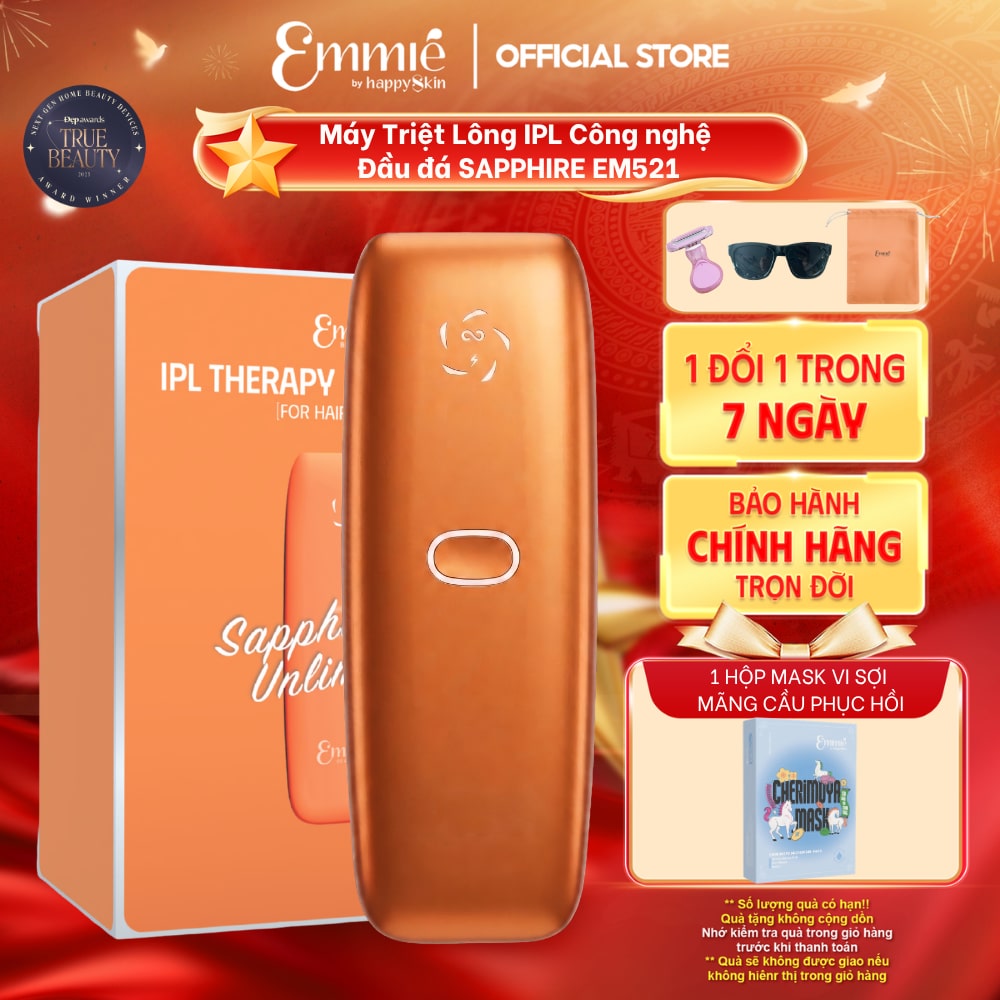 Máy triệt lông Emmie IPL Sapphire Ice Cooling EM521 hỗ trợ chăm sóc da