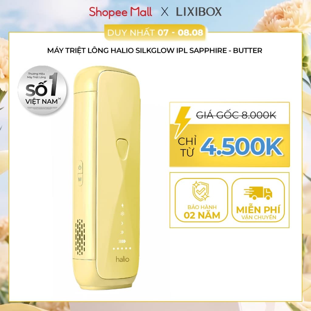 Máy triệt lông Halio SilkGlow IPL Sapphire Cooling Hair Removal Device
