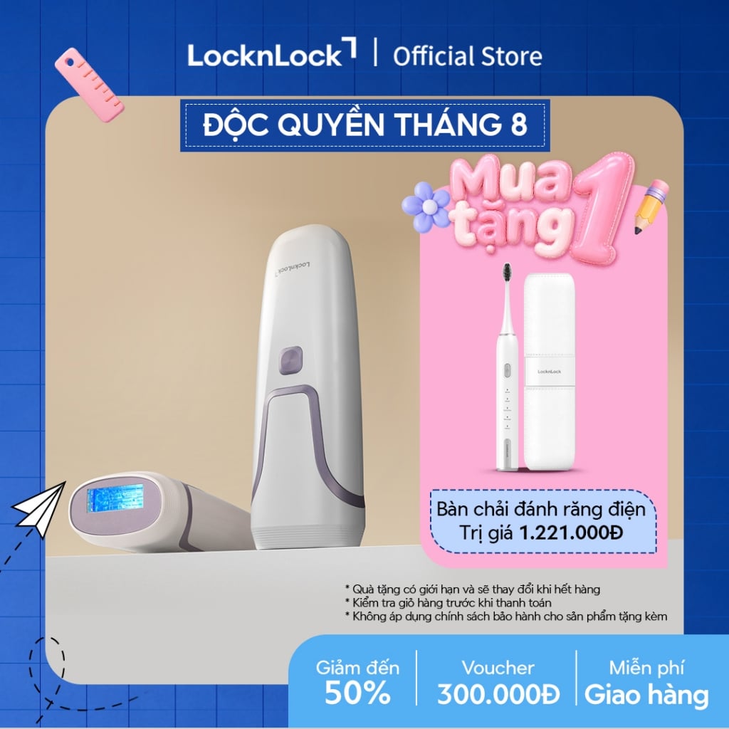 Máy triệt lông LocknLock IPL Sapphire Cooling ENC312IVY chính hãng