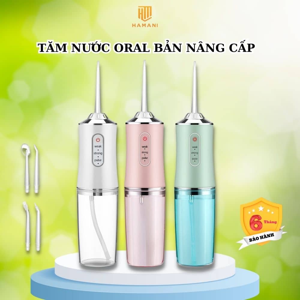 Máy tăm nước HAMANI xịt răng 3 chế độ, giá rẻ nhất danh sách, phù hợp dùng thử, bảo hành 6 tháng