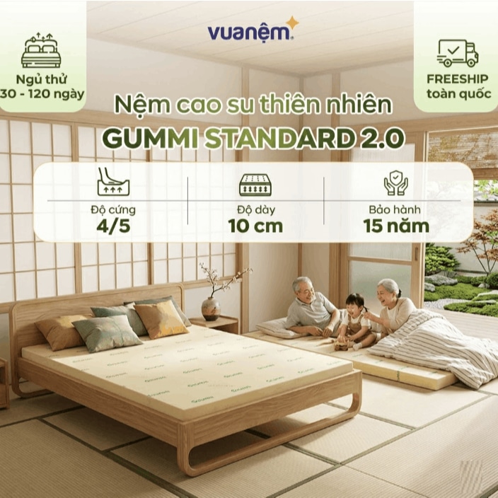 Nệm Cao Su Thiên Nhiên Gummi Standard 2.0 10cm