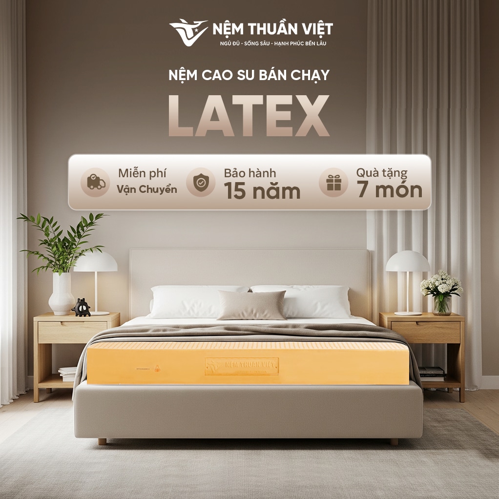 Nệm Cao Su Thiên Nhiên Thuần Việt Latex
