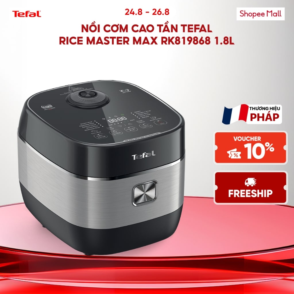 Nồi cơm điện cao tần Tefal Rice Master Max RK819868 1.8L