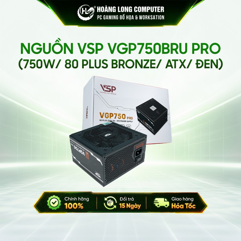 Nguồn máy tính VSP VGP750BRU PRO 750W 80+ Bronze