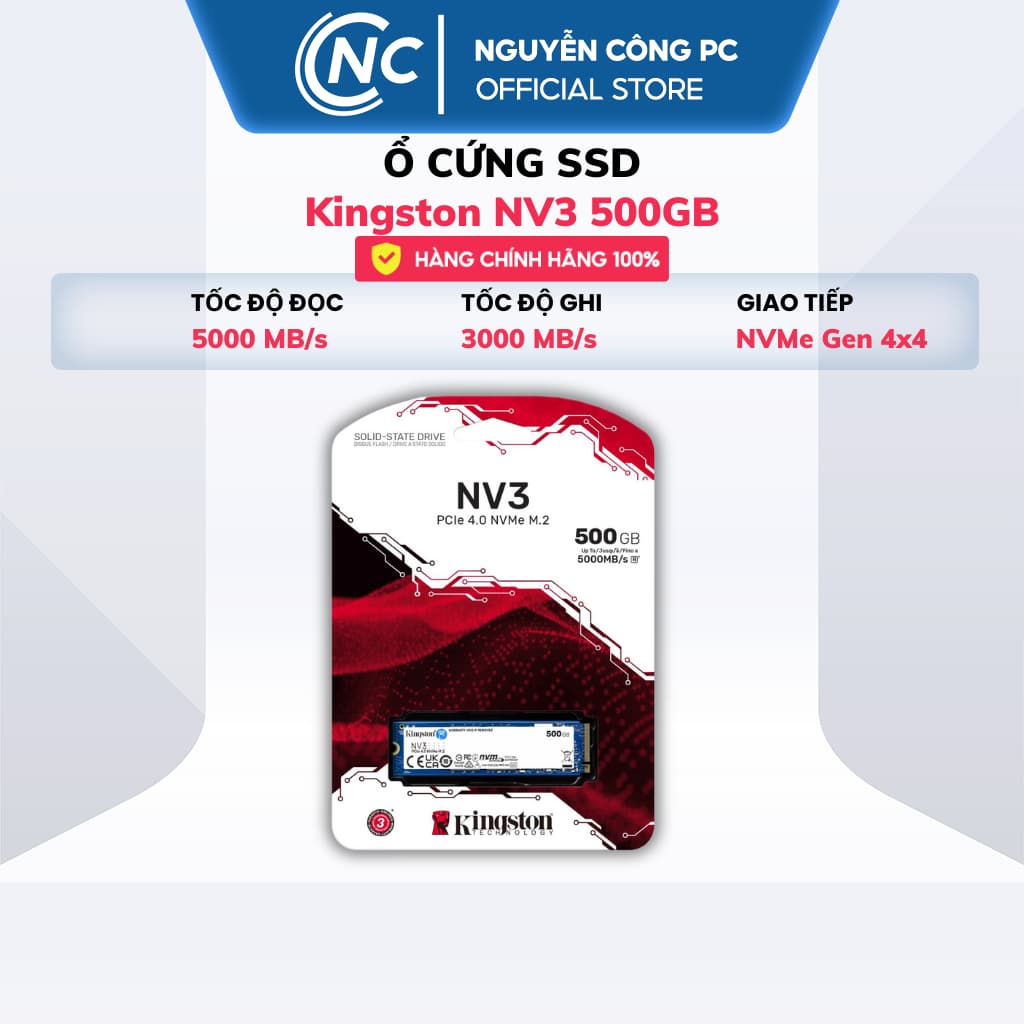 Ổ cứng SSD Kingston NV3 1TB M.2 NVMe PCIe Gen4