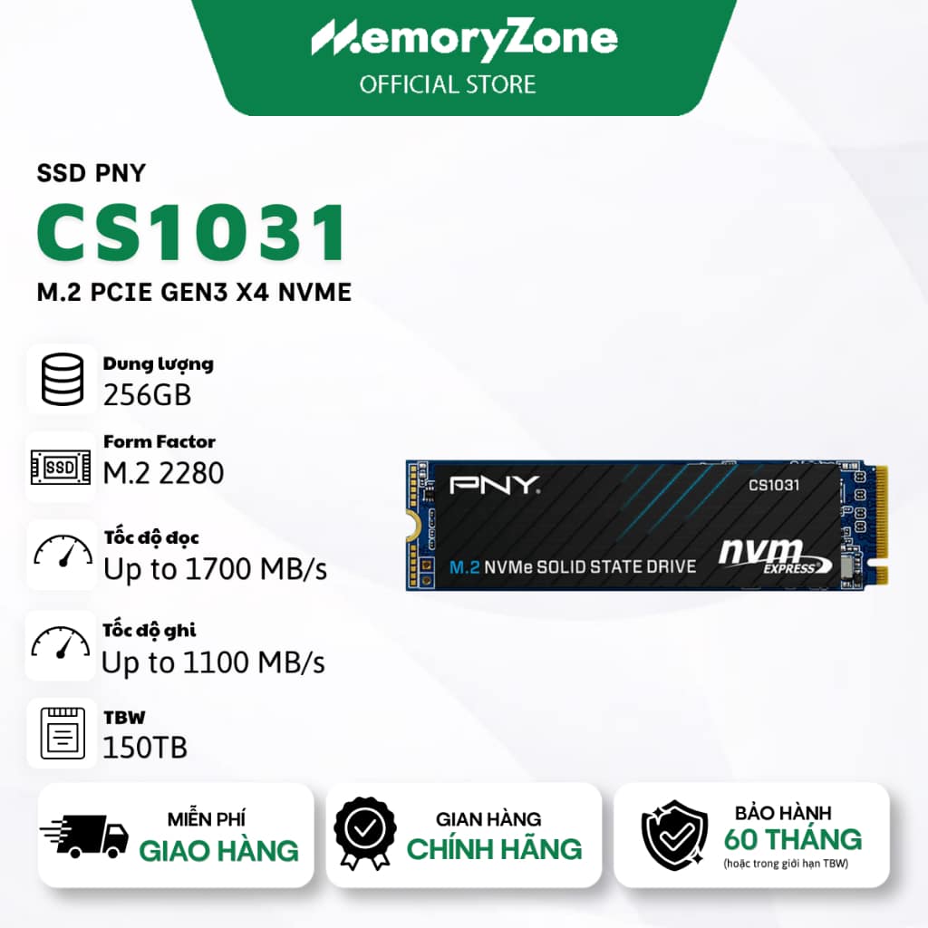 Ổ cứng SSD PNY CS1031 256GB M.2 NVMe PCIe Gen3