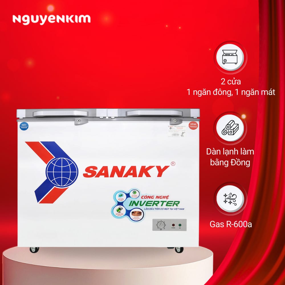 Tủ đông Sanaky Inverter VH-4099W4K 280 lít 1 ngăn đông
