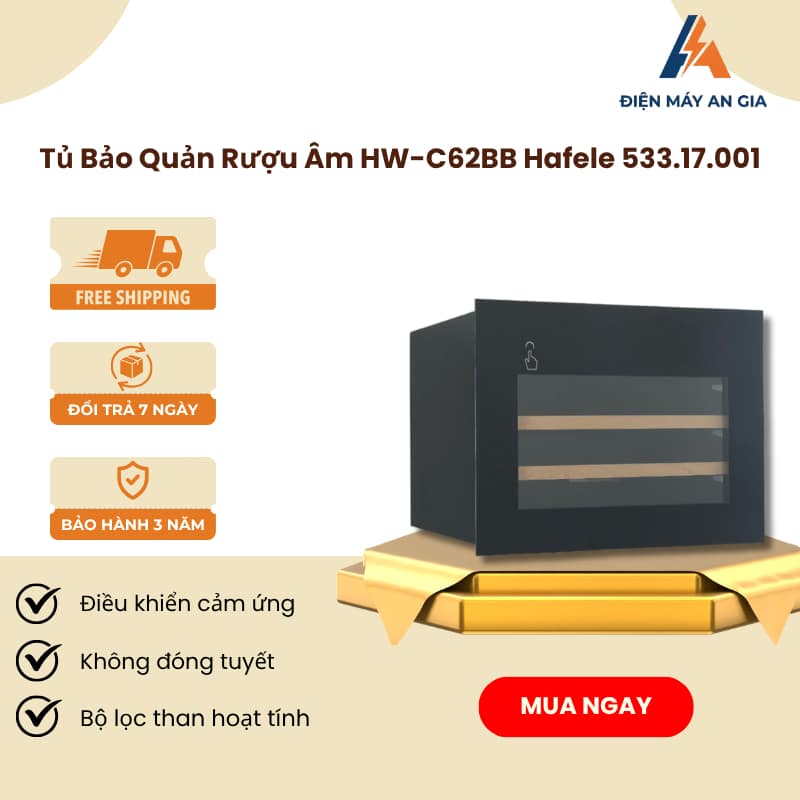 Tủ bảo quản rượu vang âm Hafele HW-C62BB 28 chai