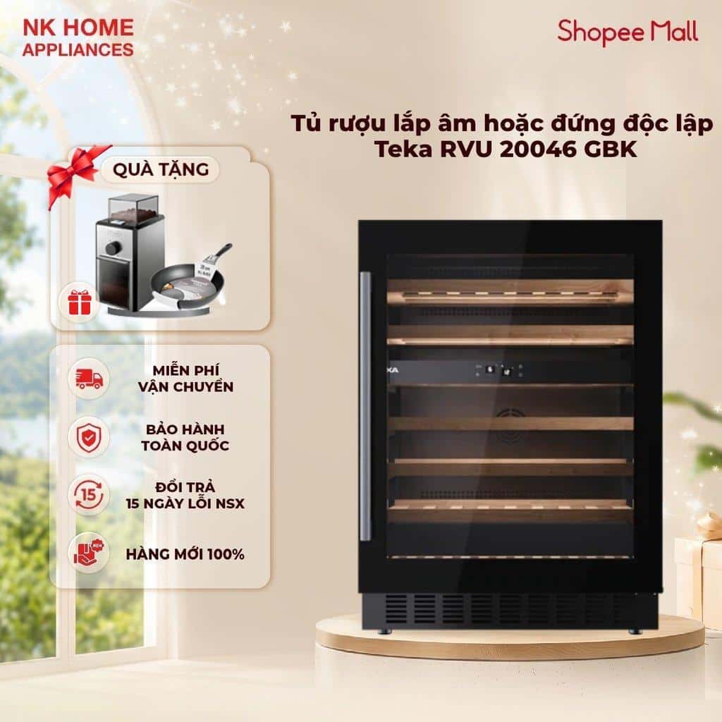 Tủ rượu vang lắp âm Teka RVU 20046 GBK 46 chai