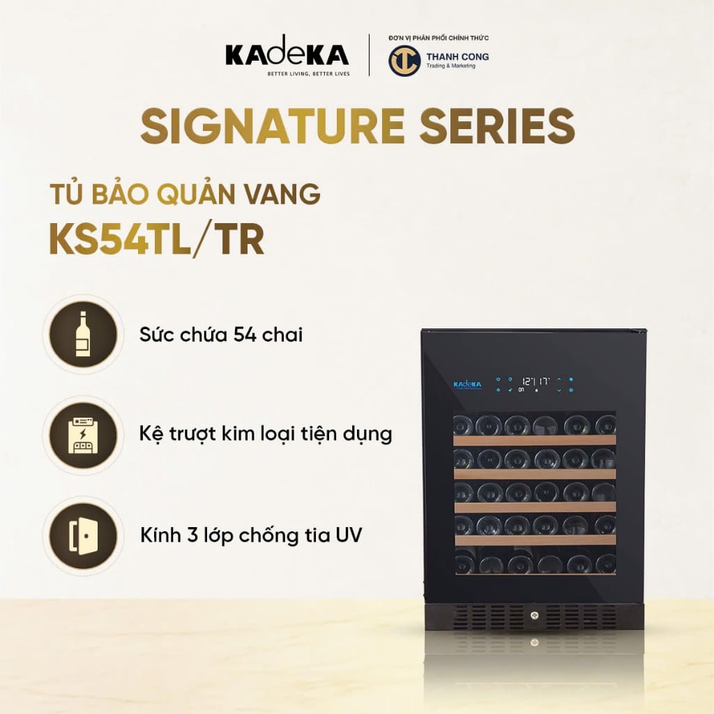 Tủ ướp rượu vang KadeKa Signature KS54TL 54 chai