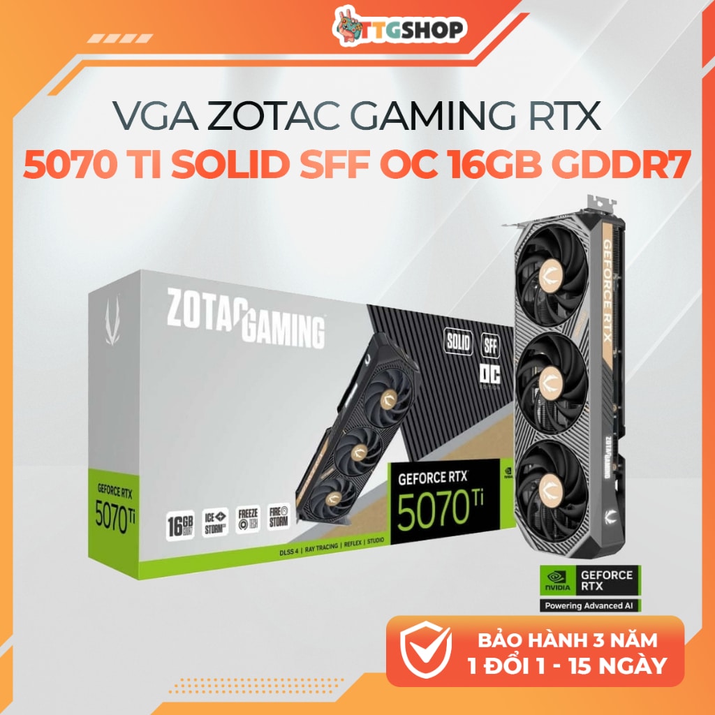 Card màn hình ZOTAC GAMING RTX 5070 Ti SOLID SFF OC 16GB GDDR7 size nhỏ gọn