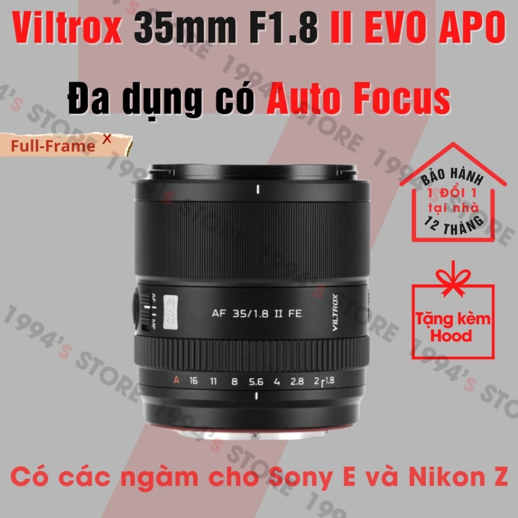 Ống kính Viltrox 35mm F1.8 Mark II AF EVO APO Full-Frame cho Sony E / Nikon Z